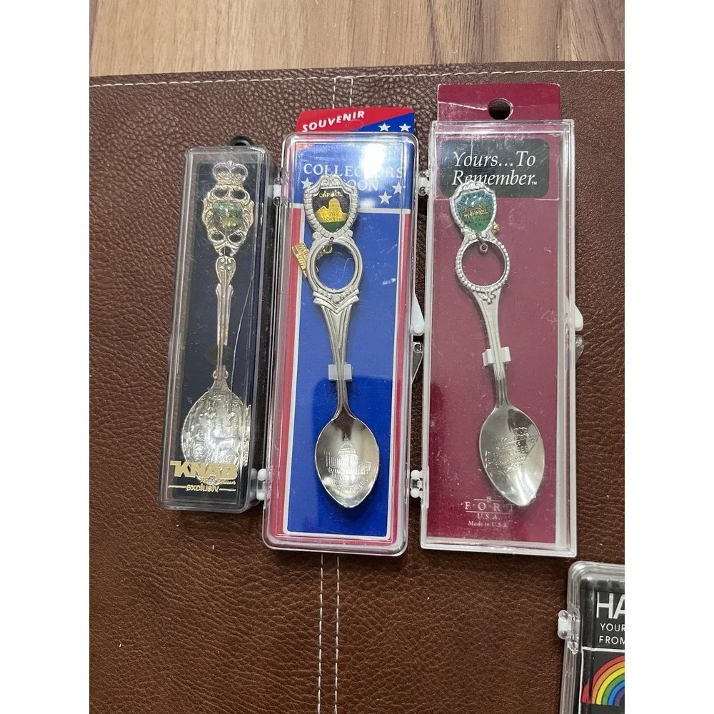 Lot of  9 Tourists Souvenir Collector Spoons s in Orignal Boxes